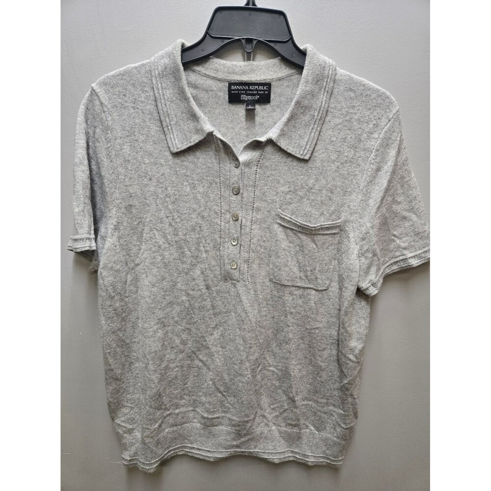 Banana Republic Flipucci Fine Italian Yarn Merino Wool Cashmere Blend Mens Polo